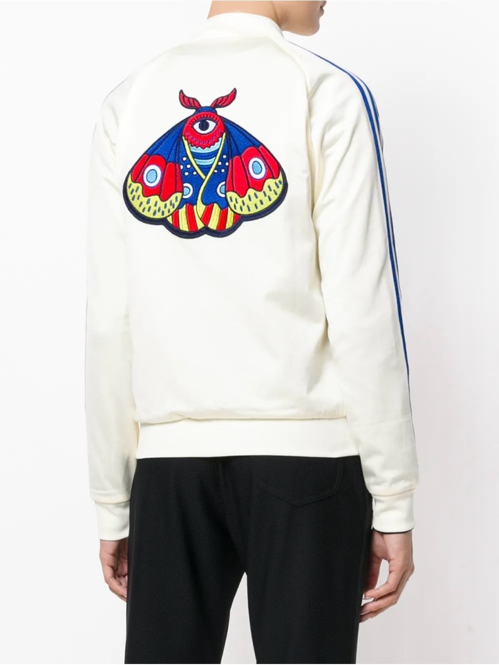 Adidas Women's Originals Embellished Moth Arts SST Track Jacket Beige-Khaki NEW